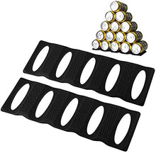 Load image into Gallery viewer, Webake 2Pcs Fridge Organisers Storage Holder Stacker Heat Resistance Portable Kitchen Shelves Pads Silicone for Water Bottles Beer Soda Cola Cans in Fridge, Table, Cabinet - Black