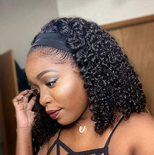 Load image into Gallery viewer, Headband Wig for Black Human Hair, Deep Wave Wig Human Hair Natural Color, Virgin Human Hair for Women.