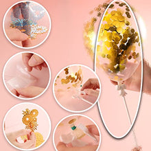 Load image into Gallery viewer, Cake Decorations 13Pcs Cake Toppers Kit Cupcake Topper with Golden Paper Fans Happy Birthday Acrylic Banner Sequins Balloon Fireworks Stars for Gold Theme Birthday Party Anniversary Cake Decor