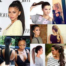 Load image into Gallery viewer, LaaVoo Blonde Highlight Ponytail Human Hair Extensions 14inch Remy Hair Extensions Highlighted Blonde Pony Tail Extensions Blonde Real Hair Ponytail Hair Extension Blonde 100% Remy Human Hair 70g