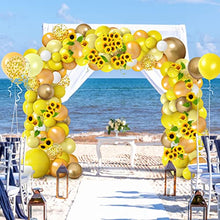 Load image into Gallery viewer, Teselife 102pcs Yellow Balloons Garland Arch Kit Lemon Yellow Balloon with Metallic Gold Confetti Balloons Yellow White Balloon Garland Birthday Decoration for Baby Shower Bee Theme Party Supplies
