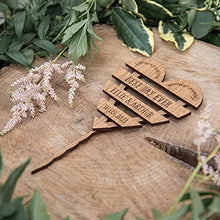 Load image into Gallery viewer, Personalised Wedding | Anniversary wooden cake topper - Personalise with surname and date - Mr and Mrs Cake decoration – rustic heart wood toppers