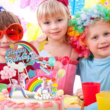 Load image into Gallery viewer, Humairc Unicorn Cake Decoration Rainbow Unicorn Cake Topper Happy Birthday Topper Cloud Balloons Moon Stars Cupcake Topper for Girl Kid Women Birthday Party Wedding Anniversary Decoration