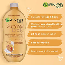 Load image into Gallery viewer, Garnier Summer Body Gradual Tan Moisturiser Deep 250ml, For A Radiant, Sun Kissed Glow, Suitable For Face & Body, 24 Hour Hydration & A Natural Even Tan, Fast Absorption, Vegan Formula