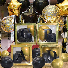 Load image into Gallery viewer, GuassLee 2022 Graduation Party Decoration - 4pcs Gold Balloon Boxes with GRAD,Class of 2022 Letters and 20pcs gold black balloons for 2022 Graduation Party Class of 2022 Decorations
