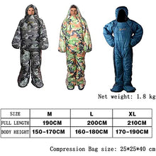 Load image into Gallery viewer, CQLXZ Mummy Sleeping Bag Humanoid Sleeping Bag, Portable Camping Sleeping Bag for Adults Jacket with Feet and Sleeves, Ultralight Portable Sleeping Bag, Warm Windproof
