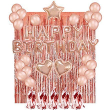 Load image into Gallery viewer, Shiny Metallic Foil Fringe Tinsel Curtain Rose Gold Shimmer Curtain Door & Window Curtain Party Decoration Champagne Themed Bridal Shower Supplies (3 ft X 6 ft) (4 Pack)