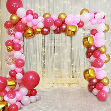 Load image into Gallery viewer, TAZYIN Balloon Arch Kit Pink, White Balloon Garland -125 PCS For Birthday Decorations, Gold Pink Balloons with Strip, Knotter For Birthday Party Boy & Girl, Wedding Bridal Engagement, Baby Shower