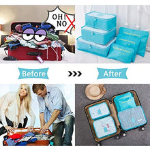 Load image into Gallery viewer, Vicloon Travel Organiser Packing Bags,6 PCS Travel Packing Cubes Set for Clothes Travel Luggage Organizers Storage Bags (Light Blue)