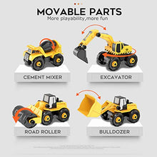Load image into Gallery viewer, Vanplay Take-Apart Construction Vehicles Excavators Truck Toy with Storage Box, 6 in 1 DIY Building Educational Gift Toys for Boys Girls Age 3 4 5