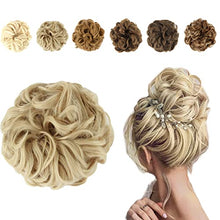 Load image into Gallery viewer, Discoball Hair Bun Extension 90G Plus Size Hairpieces Women Wavy Curly Messy Hair Bun Donut Hair Chignons Hair Piece Wig for women Updo Hairpiece (blonde, 90g)