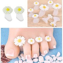 Load image into Gallery viewer, Toe Separators, Silicone Daisy Flower Toe Spacers Toe Stretchers for Nail Polish Nail Art Pedicure Tools, Silicone Spacers Dividers for Nail Polish Nail Art DIY Pedicure Tool 8 pcs (White)