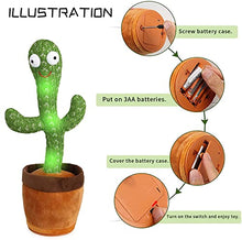 Load image into Gallery viewer, XQCLTD Dancing Cactus, Singing Cactus, Talking Cactus Toy, That Repeating What You Say Glow Sing and Dance, Perfect Gifts for Children Family and Friends