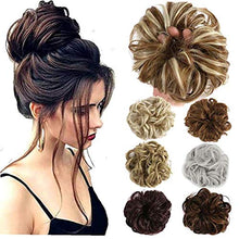 Load image into Gallery viewer, 1PC Wavy Curly Messy Hair Bun Extensions Scrunchie Hair Bun Updo Hairpiece Hair Ribbon Ponytail Hair Extensions For Women Girls(Ash Blonde)