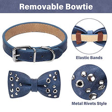 Load image into Gallery viewer, Leather Dog Collar with Bowtie Rivet - Adjustable PU Leather Pet Collars and Bow Tie with Studded Rivet for Small Medium Dogs