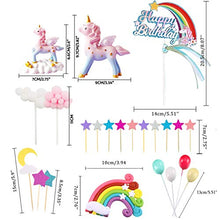 Load image into Gallery viewer, Humairc Unicorn Cake Decoration Rainbow Unicorn Cake Topper Happy Birthday Topper Cloud Balloons Moon Stars Cupcake Topper for Girl Kid Women Birthday Party Wedding Anniversary Decoration