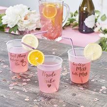 Load image into Gallery viewer, Hen Party Drinking Cups - Pack of 12 Rose Gold Designs - Ideal Hen Do Night Accessories