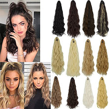 Load image into Gallery viewer, Ponytail Extensions Claw Long Wavy Curly Clip in Ponytail Hair Extension Hairpiece One Piece Mini Jaw Synthetic Pony Tail Hairpieces 18"