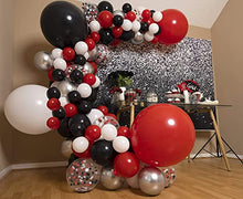 Load image into Gallery viewer, Balloon Arch Kit Red and Black, Black White Metallic Silver Balloon Garland Kit Latex Balloons Party Balloons for Birthday Party Supplies Wedding New Year Party Decorations