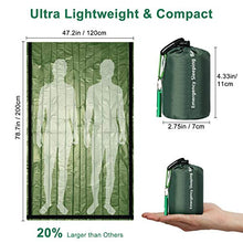 Load image into Gallery viewer, EEEKit Emergency Sleeping Bag,2Pack Lightweight Waterproof Survival Bivy Sack with Survival Whistle,Thermal Emergency Blankets Portable Mylar Survival Gear for Camping,Hiking,Outdoor Activities