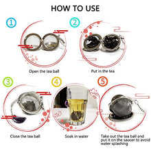 Load image into Gallery viewer, 2pcs Tea Strainers, Scdom Stainless Steel Ball Mesh Tea Infusers, Amethyst & White Crystal Moon Pendant Tea Ball Tea Filter with Extended Chain Hook for Brew Fine Loose Tea and Spices & Seasonings