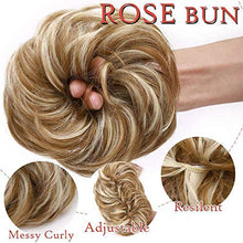 Load image into Gallery viewer, 1 PCS Messy Bun Hair Extension Scrunchies Messy Bun Hair Piece for Women Curly Wavy Scrunchy Updo Bun Extensions Plum Red