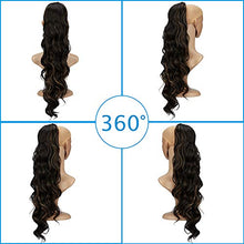 Load image into Gallery viewer, Long Wavy Ponytail Hair Extension for Black Women Drawstring Ponytail Hair Extensions Clip in Curly Synthetic Hairpiece