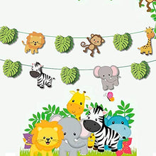 Load image into Gallery viewer, Kitchen-dream Jungle Birthday Party Decoration, Happy Birthday Banner, Safari Jungle Animal Banner, Paper Bunting Garland Set Forest Theme Birthday Festival Party Decoration
