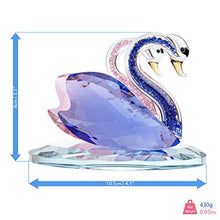 Load image into Gallery viewer, London Boutique Crystal Blue Pink Swan Wedding Couple Anniversaries Gift Present in White Gift Box