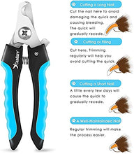 Load image into Gallery viewer, Candure Dog Nail Clippers for Large, Medium and Small Breed Professional Pet Nail Clipper Suitable for Cats, Rabbits and Guinea Pigs With Safety Lock and Protective Guard to Avoid Over Cutting (6")