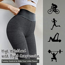 Load image into Gallery viewer, RAINBEAN Women Leggings, Honeycomb Yoga Pants High Waist Anti Cellulite Waffle Leggings,Gym Ruched Butt Lift TikTok Trend Leggings,Compression Squat Proof Scrunch Fitness Trousers - Darkgrey,Size M