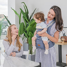 Load image into Gallery viewer, SUNVENO Baby Carrier Ergonomic, Baby Carrier with Detachable Hood, Hip seat Baby with Saliva Cloth, 3in1 Baby Belly Carrier for Baby 0-36 Months, Baby Back Carrier 0-20Kg, Blue