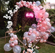 Load image into Gallery viewer, Rose Gold Balloon Arch Kit – 126 Pcs – Easy to Assemble Rose Gold, White, Metallic, and Confetti Balloon Garland Kit with Accessories – Rose Gold Birthday Decorations and New Year Decorations