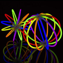 Load image into Gallery viewer, The Glowhouse 100 Premium Glow Sticks Mega Party Pack Kit 206PCS inc Connectors. Make Bracelets Necklaces Halos Balls Chains - UK Designed - Perfect for Kids and Adults
