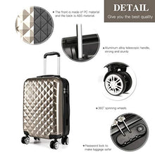 Load image into Gallery viewer, Kono 20" Hand Luggage Lightweight Hard Shell PC+ABS Suitcase 4 Spinner Wheels 360 Degree Rolling Cabin (Small, Upgrade-Champagne)