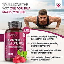 Load image into Gallery viewer, Pure Raspberry Ketones 1200mg - 180 Vegan Capsules (6 Month Supply) - Max Strength Raspberry Ketones Supplement - Suits Low Carb & Keto Diet -Better Absorption Than Tablet - 100% Natural - UK Made