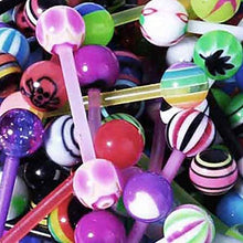 Load image into Gallery viewer, BodyJ4You 100PC Tongue Barbells Nipple Rings 14G Mix Acrylic Ball Flexible Bar Body Piercing Jewelry