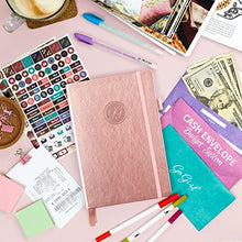 Load image into Gallery viewer, GoGirl Budget Book – Colorful Monthly Financial Planner Organizer. Budget Planner & Expense Tracker to Reach Financial Goals, Lasts 1 Year, Undated, Bonus 3 Cash Envelopes, A5 Hardcover – Rose Gold