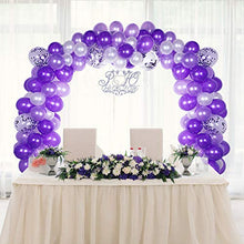 Load image into Gallery viewer, Tatuo 112 Pieces Balloon Garland Kit Balloon Arch Garland for Wedding Birthday Party Decorations (White Purple)