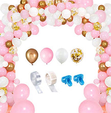 Load image into Gallery viewer, Evance Balloon Garland Arch Kit 16Ft Long 128pcs Pink White Gold Balloons Pack for Girl Birthday Baby Shower Bachelorette Party Wedding Decorations Background Decorations