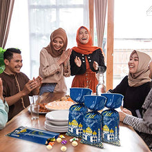 Load image into Gallery viewer, 100 Pieces Eid Mubarak Party Treat Bags, Ramadan Theme Printed Pattern Gift Bags Cellophane Clear Plastic Goodie Favor Bags with Silver Twist Ties for Eid Mubarak Party