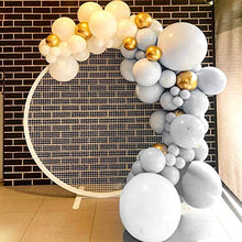 Load image into Gallery viewer, Balloon Arch Kit, White Grey Balloon Garland 100PCS Birthday Decoration, with Gold Balloons & Balloon Strip & Knotter, for Boy Girl Happy Birthday Party, Wedding Bridal Engagement Baby Shower
