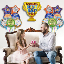 Load image into Gallery viewer, Fathers Day Balloons, 15 Pcs Happy Father's Day Decorations Balloons, Love You Dad Fathers Day Aluminum Foil Floral Balloons for Fathers Day Birthday Party Decorations (Father's Day)