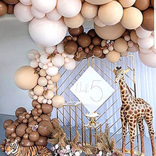 Load image into Gallery viewer, Thinbal Balloons Garland 115pcs Jungle Safari Theme Party Decorations Caramel Coffee Brown Nude Balloons Arch Garland Kit for Kids Boys Girls Birthday Party Safari Baby Shower Wedding Party Supplies
