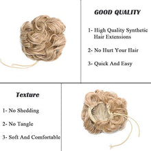 Load image into Gallery viewer, Ombre Hair Bun Short Wavy Scrunchy Scrunchie Hair Extensions - Light Auburn & Bleach Blonde - Messy Updo Chignons Hairpiece Ribbon Drawstring Ponytail