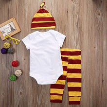 Load image into Gallery viewer, Baby Boys Girls Snuggle This Muggle Bodysuit and Striped Pants Outfit with Hat