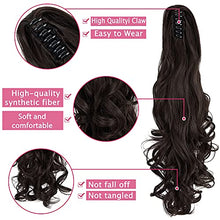 Load image into Gallery viewer, OMGREAT Ponytail Extension 24 Inch Long Claw Clip in Ponytail Synthetic Thick Hair Extensions Pony Tail for Women with a jaw Claw Dark Brown