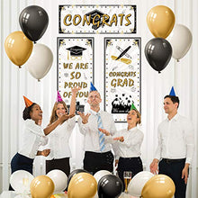 Load image into Gallery viewer, TUPARKA 2022 Graduation Banner with 15Pcs Graduation Party Balloons, Congrats Banner Grad Backdrop for Graduation Party Decorations 2022