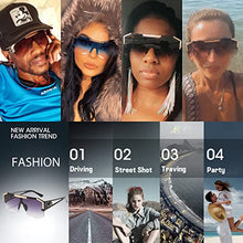 Load image into Gallery viewer, Oversized Flat Top Sunglasses Men Women Square One Piece Shades Semi-Rimless Glasses UV400