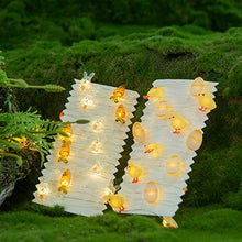Load image into Gallery viewer, Vanthylit Set of 2 Easter Lights 3M 30 LED Easter Egg Chicken Bunny and Carrot Fairy Lights Batter Operated Decorative Lights for Bedroom Home Party Table Easter Decorations (Warm White)